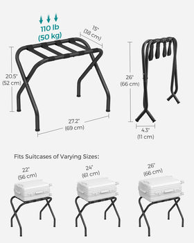 SONGMICS luggage rack easy assembly with included Allen key