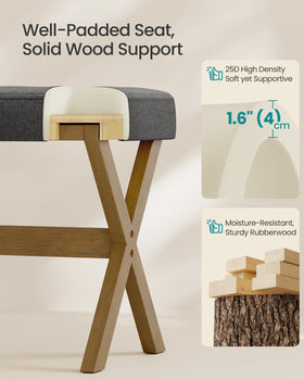 Songmics makeup stool sits stylishly in a bedroom setup, saving space and elevating decor