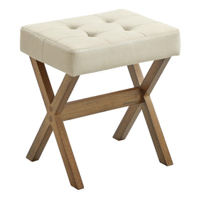 Songmics makeup stool vanity with wood legs provides sturdy seating for makeup sessions