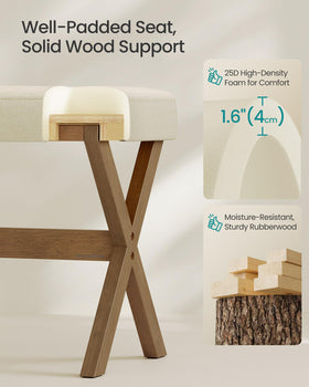 Songmics makeup stool X-legs demonstrating sturdy support and lightweight design
