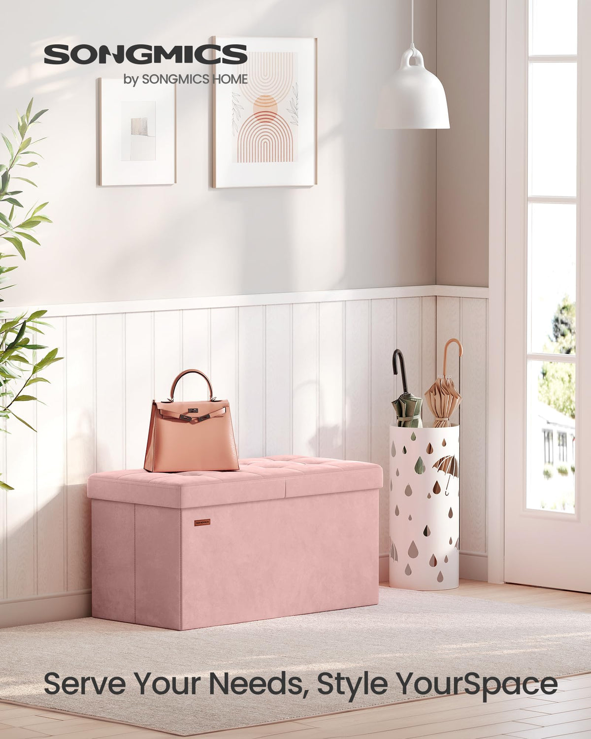 SONGMICS Mazie 30-inch bench with open lid offers large 24-gallon storage