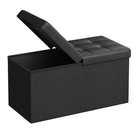 Songmics MAZIE 30-inch ottoman folding lid for quick setup and hidden storage.