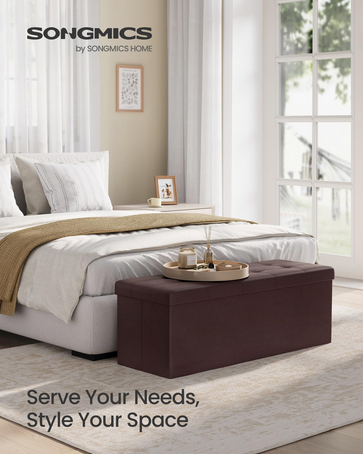 SONGMICS Mazie 35 gal storage space for linens and clothes, quick access under bed.