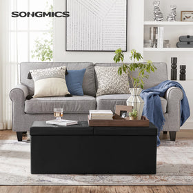 SONGMICS Mazie 43-inch ottoman divider removable for organized storage
