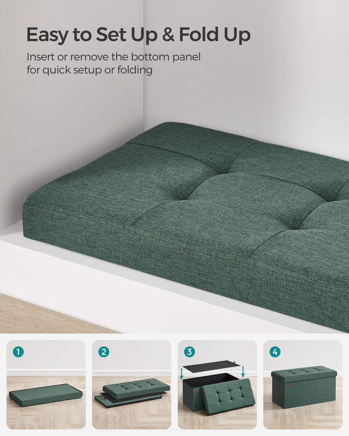 Songmics Mazie 660 lb capacity supports seating and heavy storage tasks