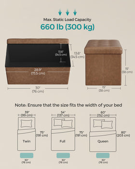 Base plate insert for Songmics Mazie folding ottoman setup
