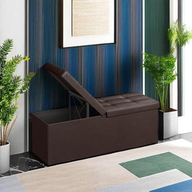 Brown synthetic leather surface on MAZIE is easy to wipe.