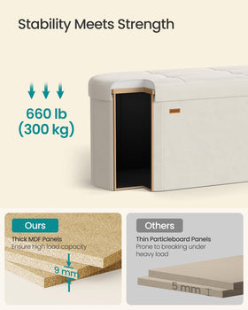 Songmics Mazie top panel made of 9 mm MDF for sturdy support