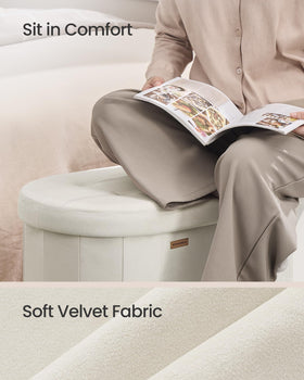Songmics Mazie scene shows cozy seating plus organized storage.