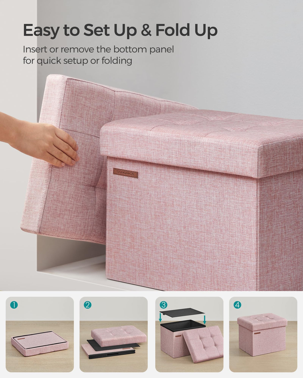 SONGMICS Mazie suits living rooms, bedrooms, dorms, and entryways with chic practicality.