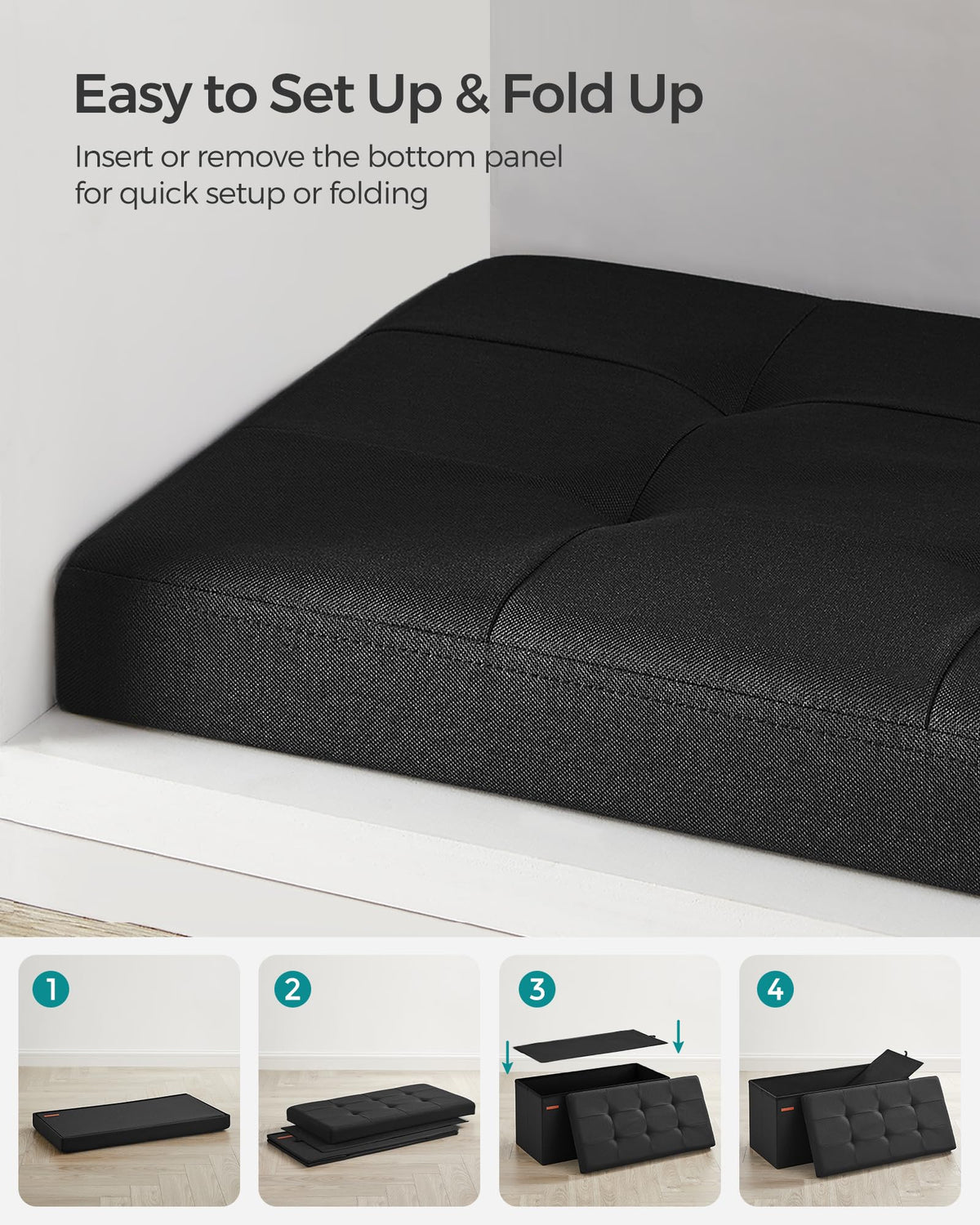 SONGMICS Mazie end-of-bed bench doubles as footstool.