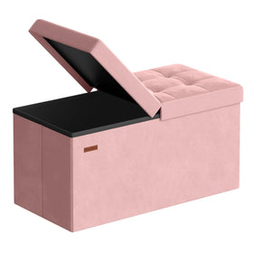 SONGMICS Mazie storage ottoman with foldable lid for quick setup and seating