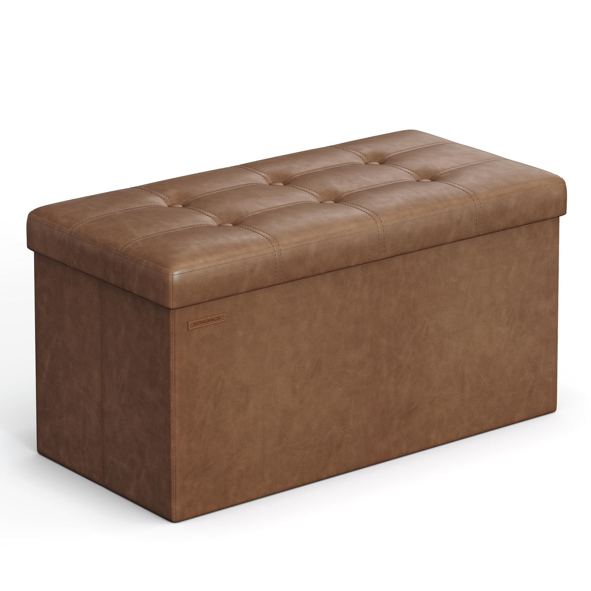 Songmics Mazie ottoman closed in coffee brown offering extra seating