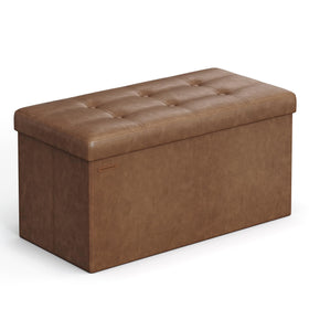 Songmics Mazie ottoman closed in coffee brown offering extra seating