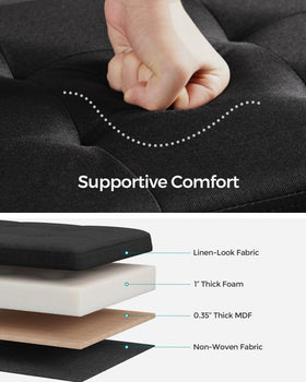 SONGMICS Mazie lid with metal corner guards for durable support.