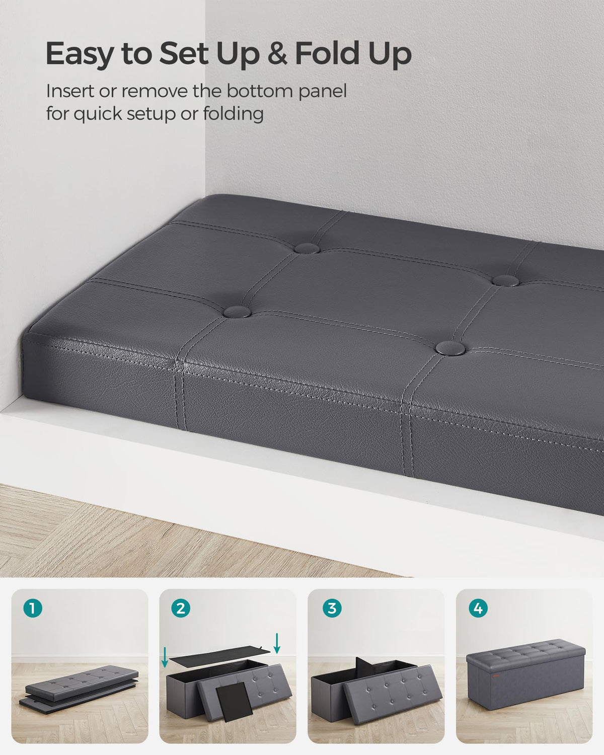 SONGMICS Mazie lid reinforcement for long lasting durability