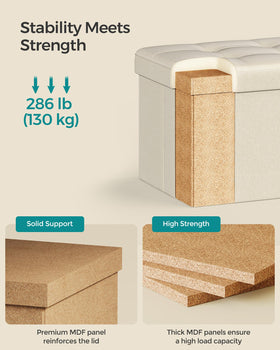 SONGMICS Mazie linen-look surface adds elegant texture to living rooms.