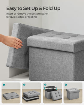 SONGMICS Mazie in living room or dorm for versatile organization and seating.