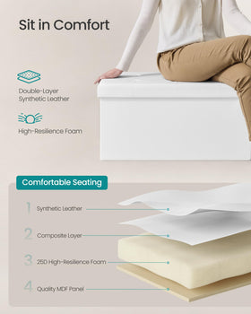 SONGMICS MAZIE versatile storage bench suitable for bedroom, living room, or hallway.