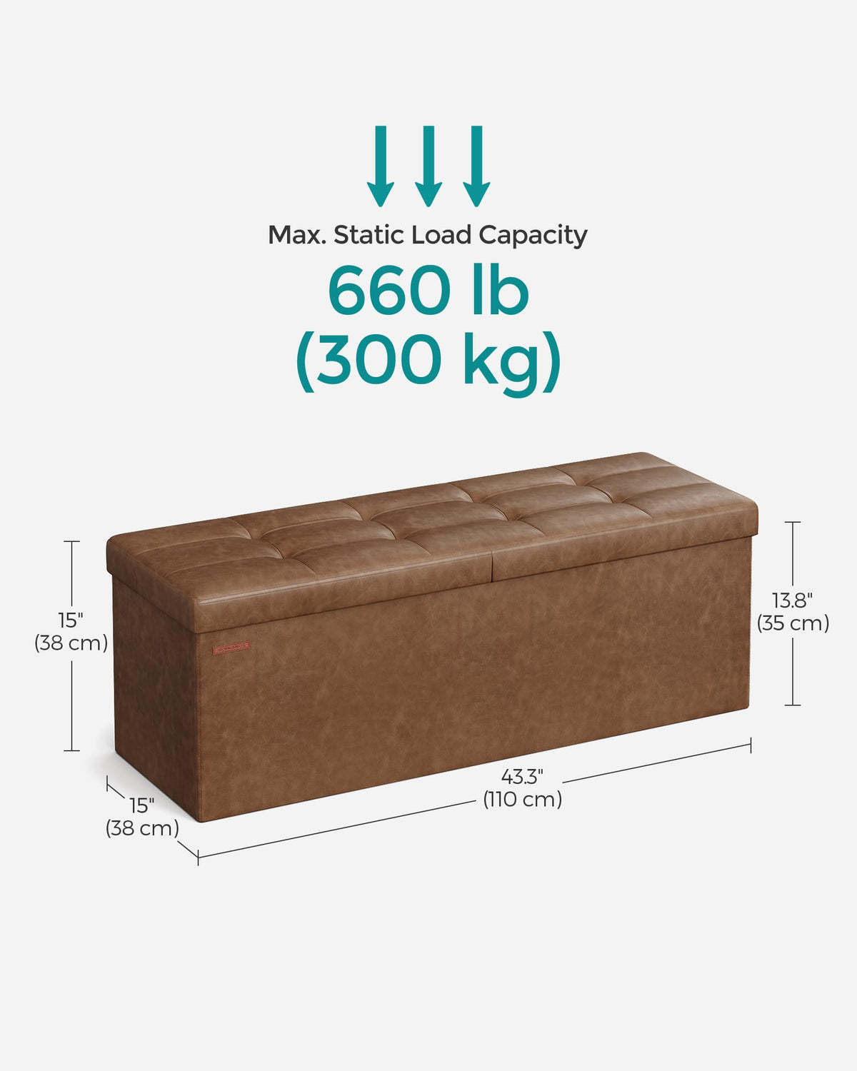 SONGMICS Mazie multi-use-ottoman serves as stool, storage, or coffee table.