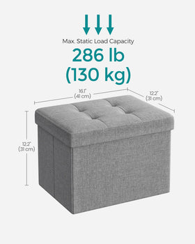 SONGMICS Mazie versatile ottoman used as foot rest, storage, or small table.