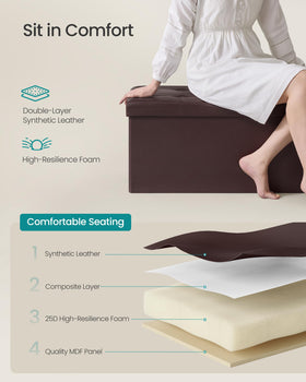 SONGMICS Mazie multipurpose ottoman for bedroom, living room, and hallway.