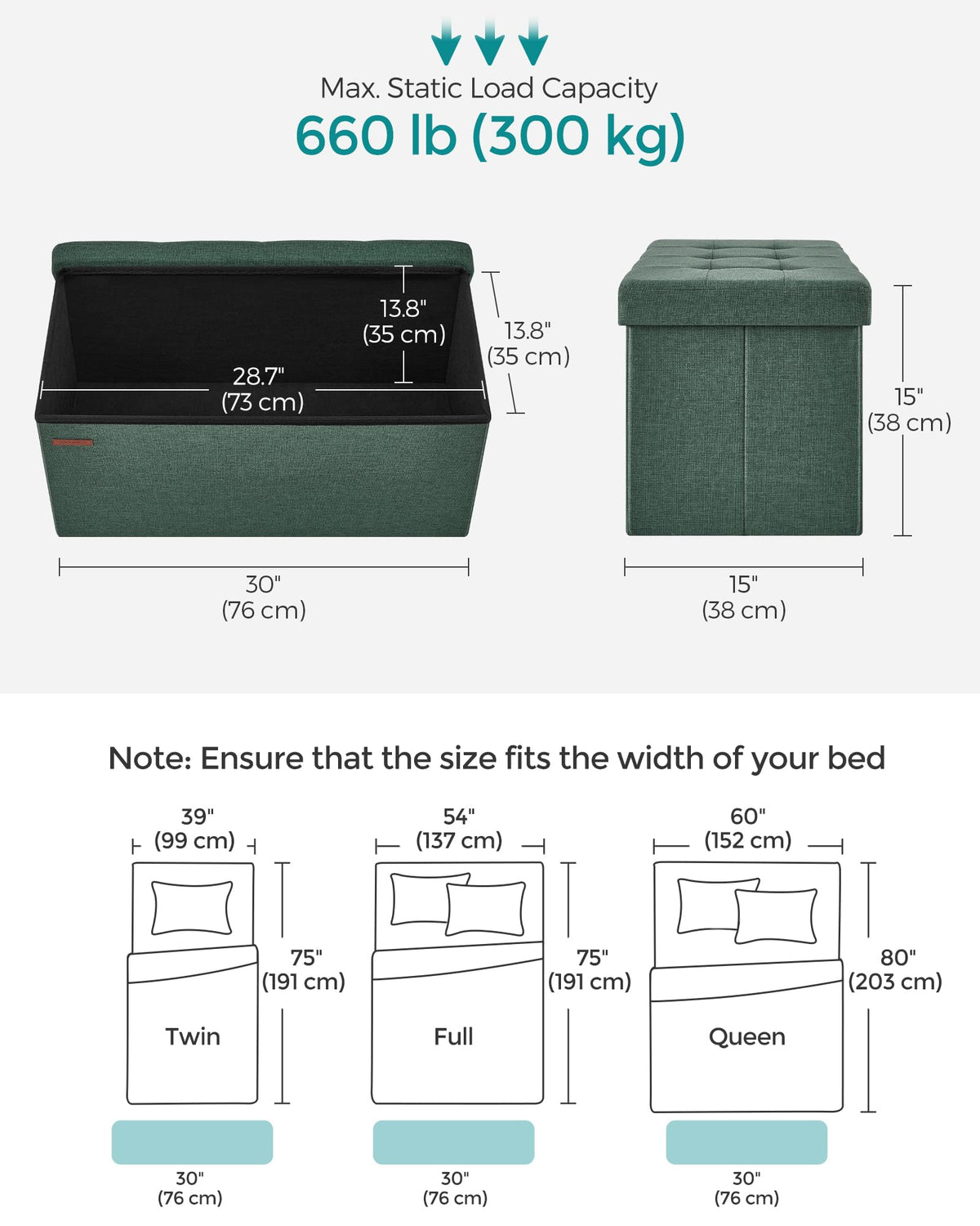Songmics Mazie multiuse coffee-table style ottoman in a living room