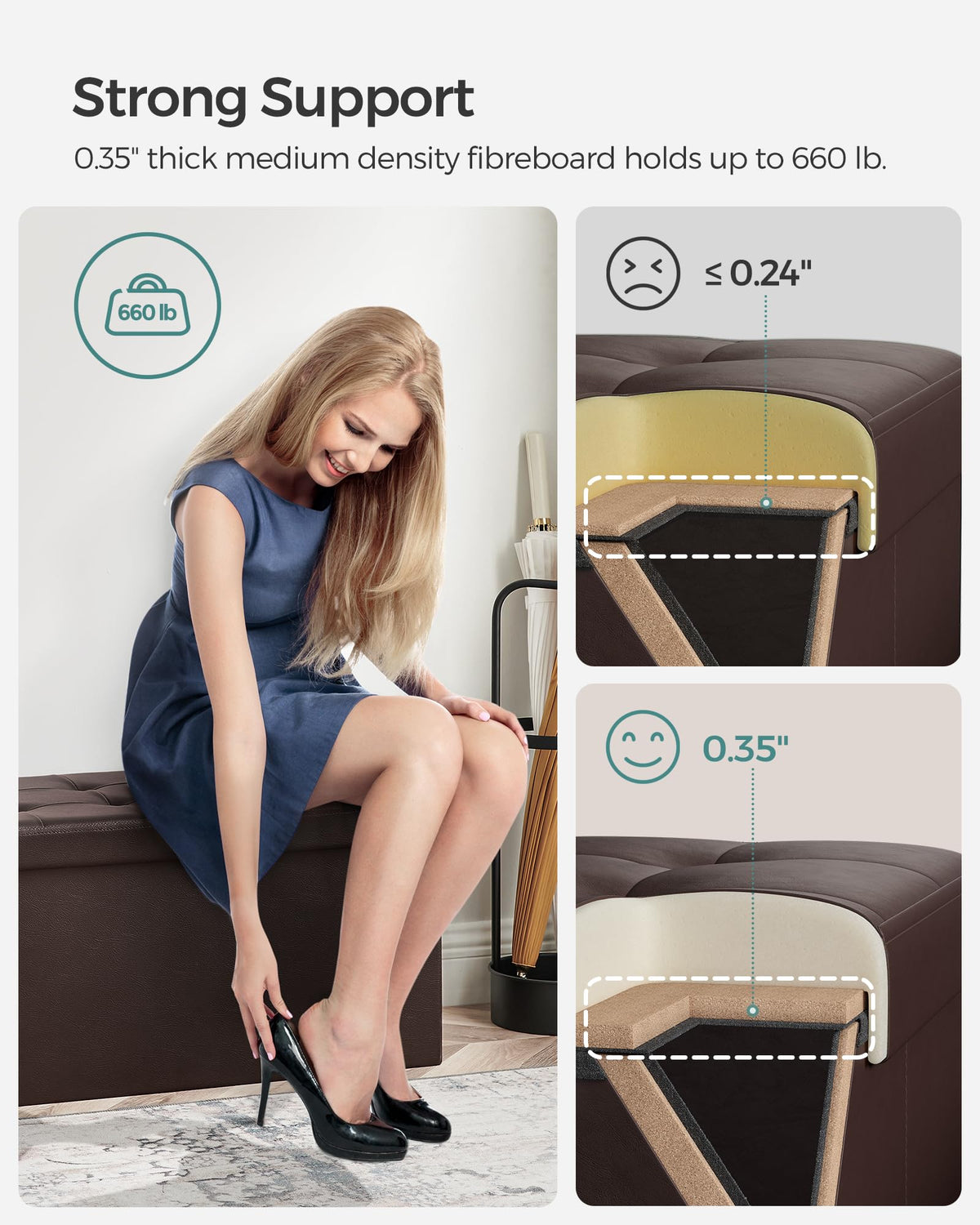 SONGMICS MAZIE padded-seat offers soft, comfortable seating