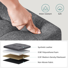 SONGMICS Mazie removable divider enables categorized storage.