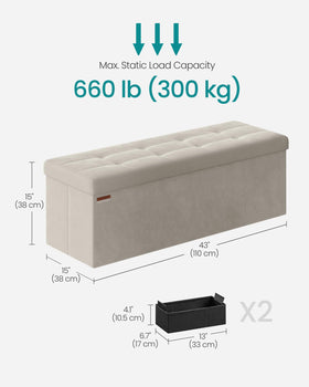 SONGMICS Mazie storage-ottoman-durable-frame illustrates sturdy construction and long-term reliability.