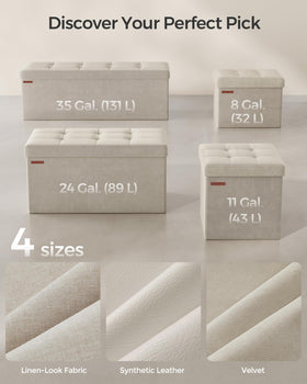 SONGMICS Mazie storage-ottoman-end-of-bed serves as versatile seating and hidden storage.