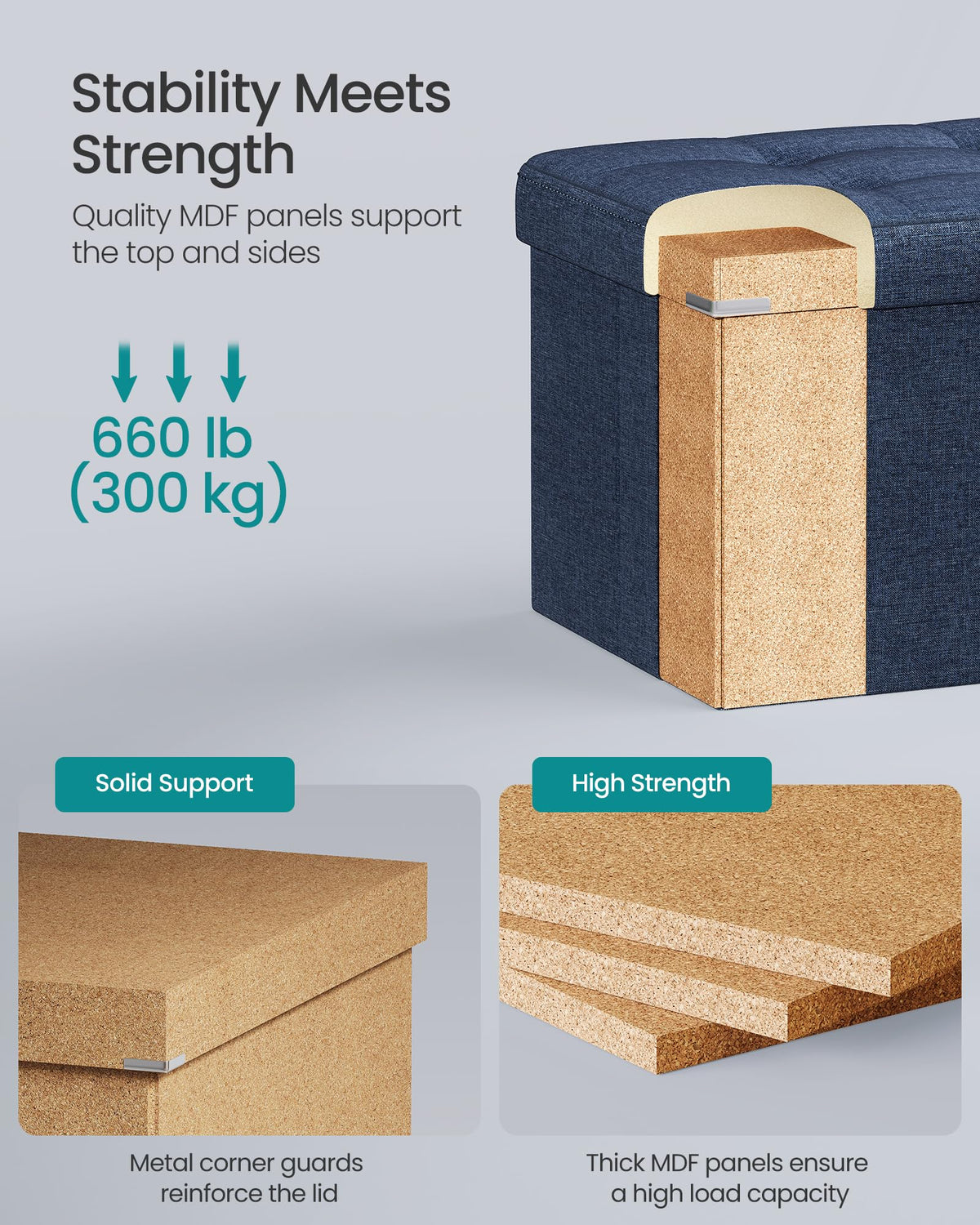 SONGMICS Mazie tufted linen-look surface adds chic style
