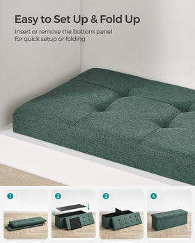 SONGMICS MAZIE in entryway doubles as a bench and coffee-table surface.