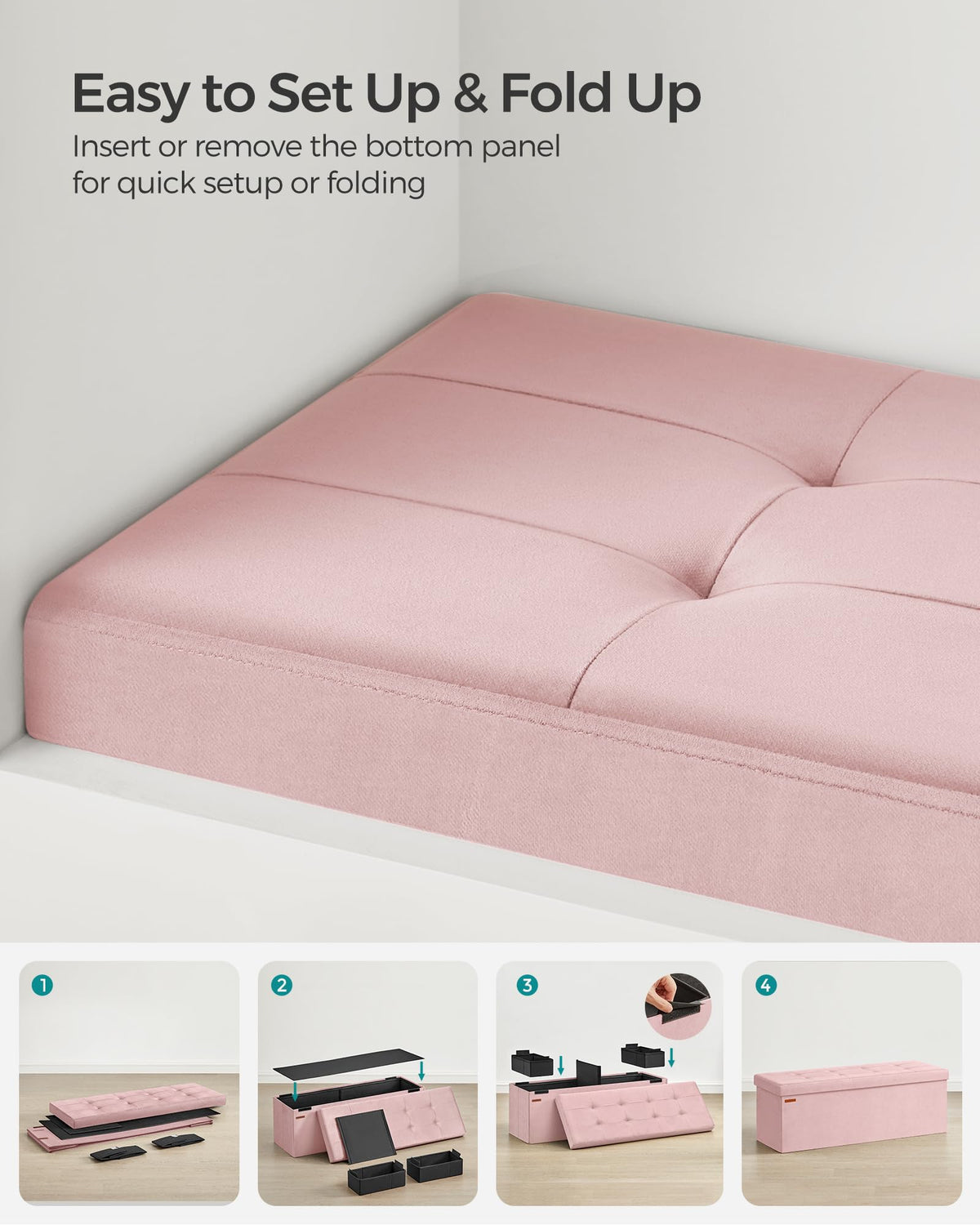 SONGMICS Mazie under-bed storage foldable design keeps clutter out of sight