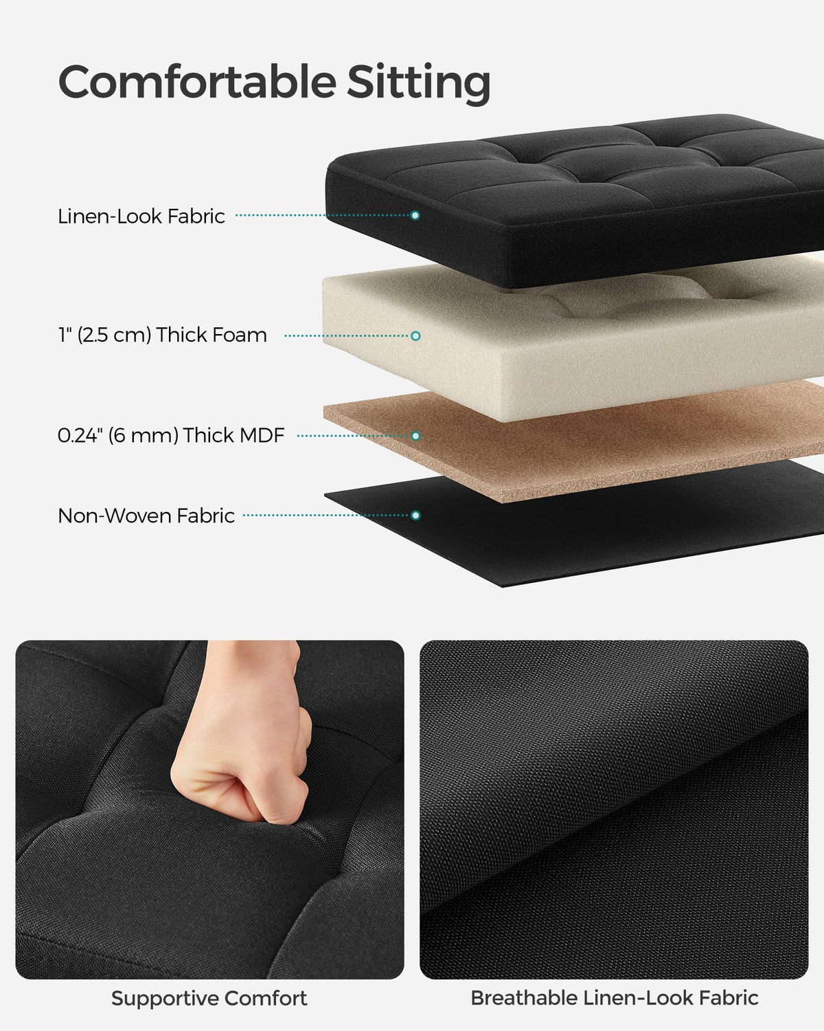 SONGMICS MAZIE folded design ready for under-bed storage or closet