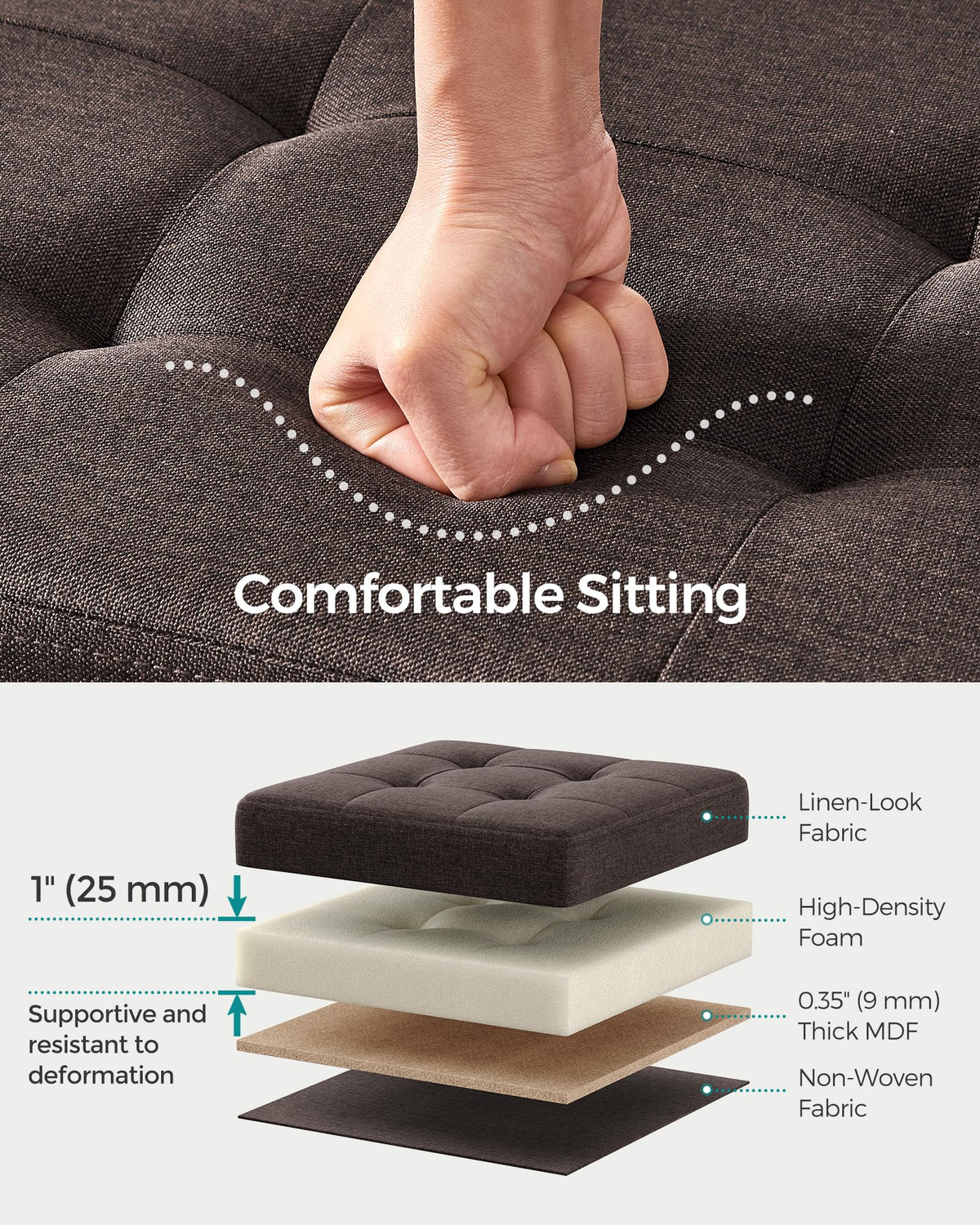 SONGMICS Mazie under-bed storage shown with foldable panel for quick setup