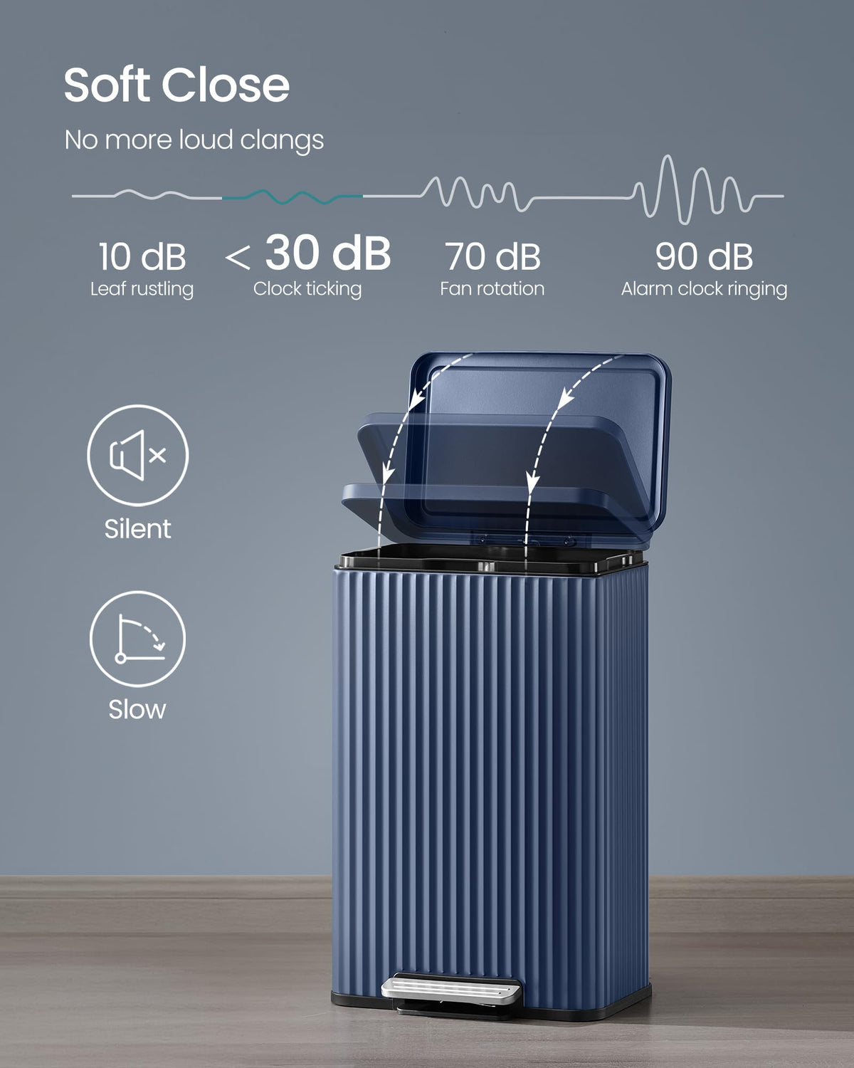 SONGMICS midnight blue finish complements contemporary and traditional kitchens.