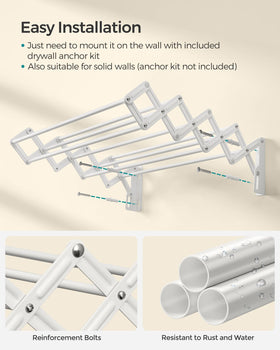 Songmics nine-rod layout provides ample drying space for towels and garments.