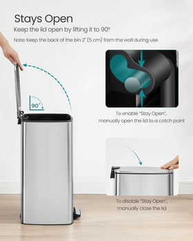 SONGMICS non-slip base helps keep the can steady on floors.