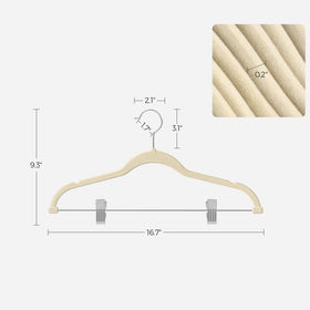 SONGMICS hangers with PVC end clips protect fabrics from clip marks.