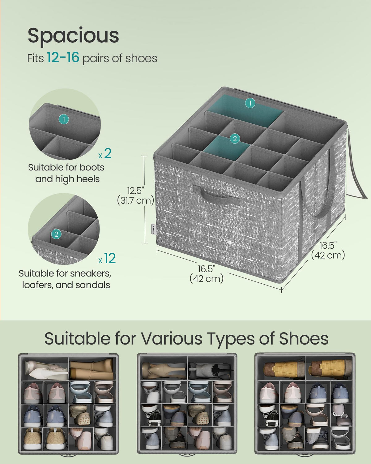 Durable double-layer non-woven fabric with sturdy stitching underpins long-lasting shoe storage.