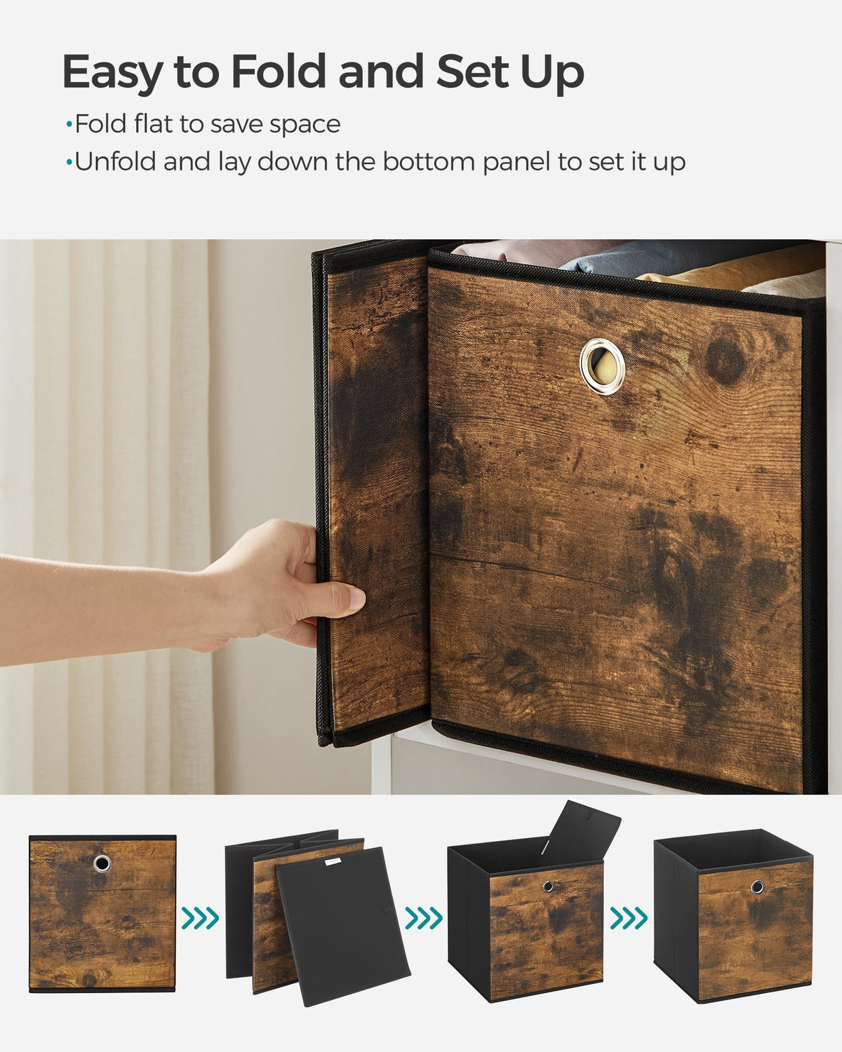 Interior view of SongMICS box with non-woven lining protecting contents.