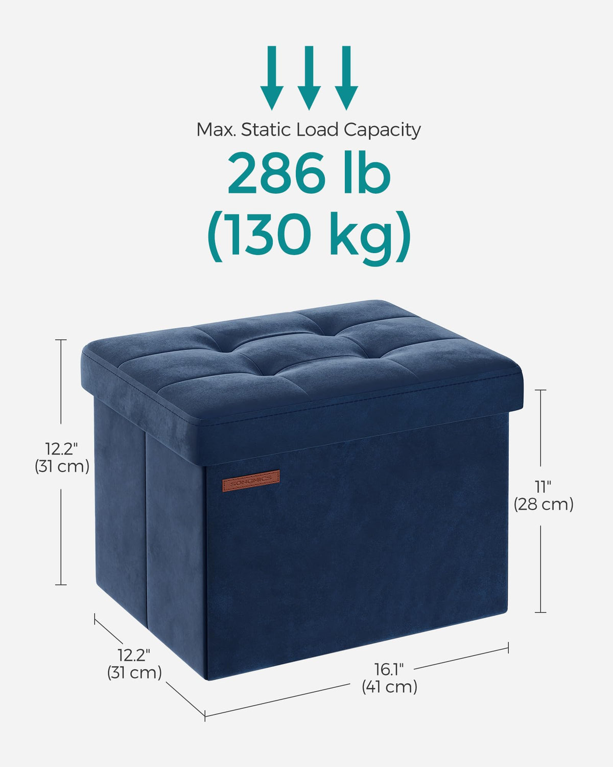 SONGMICS versatile ottoman works as footrest, seat, or coffee table.