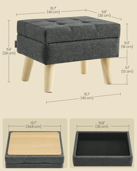 Songmics assembly-ready ottoman with four legs for quick setup
