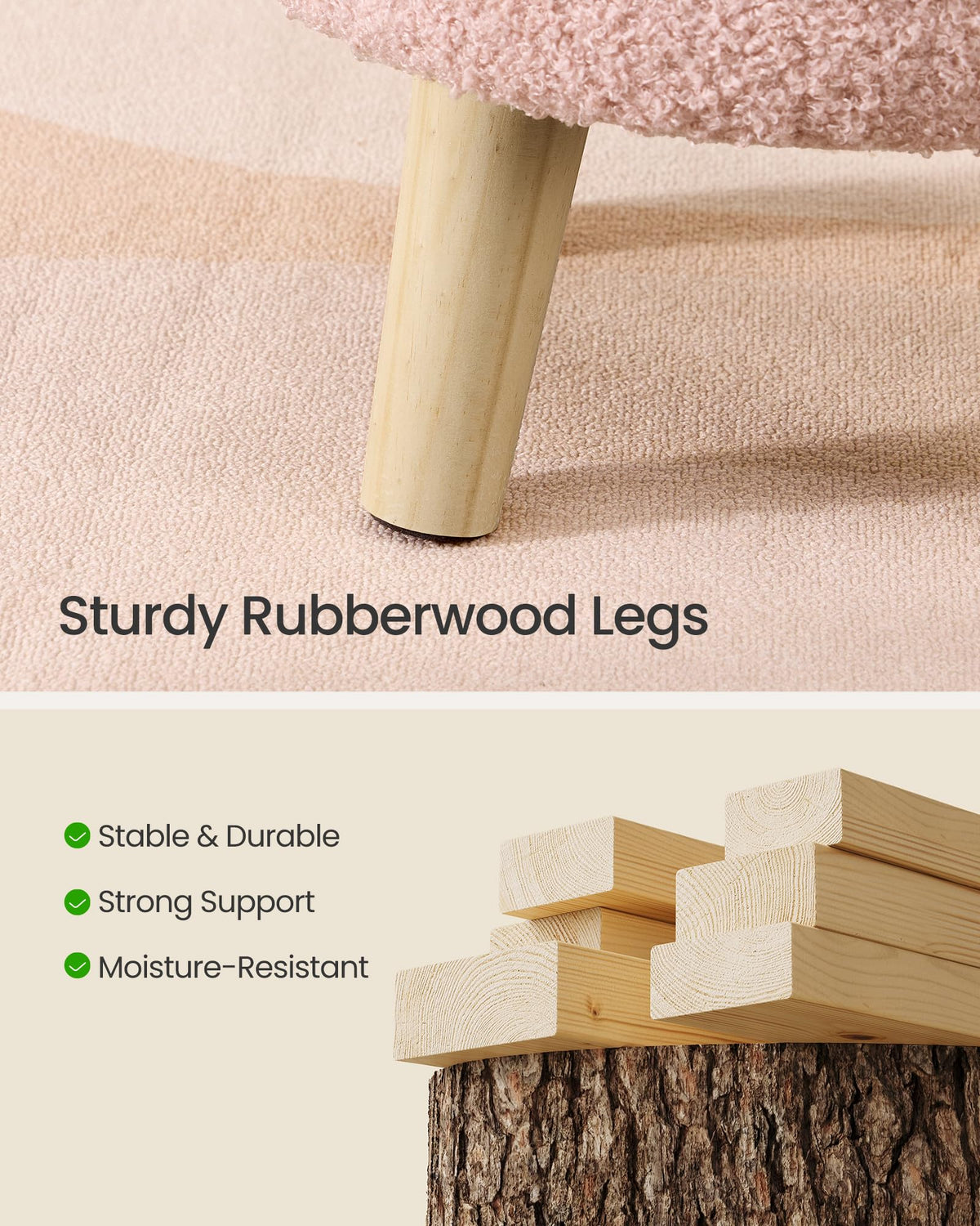 Songmics foot-stool in living room aids relaxation after work.