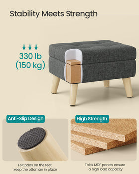 Songmics ottoman doubles as a small table or plant stand