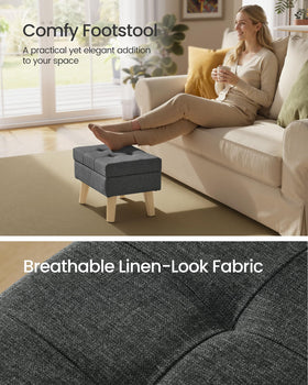 Songmics ottoman seat with 2-inch foam cushion for comfortable rest