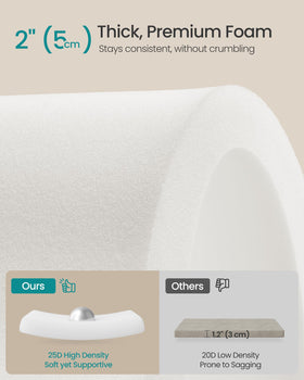 SONGMICS solid wood legs with felt pads protect floors.