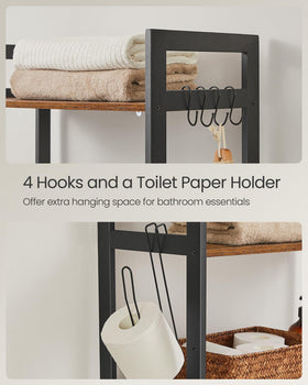Songmics adjustable shelves adapting to tall bottles and towels