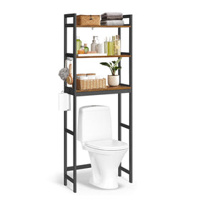 Songmics over-the-toilet storage unit with ink-black exterior for stylish organization